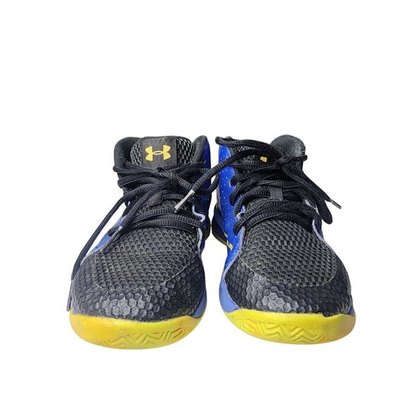 Under Armour Youth Boys Basketball Shoes Black/Blue Size 1 - Picture 2 of 9